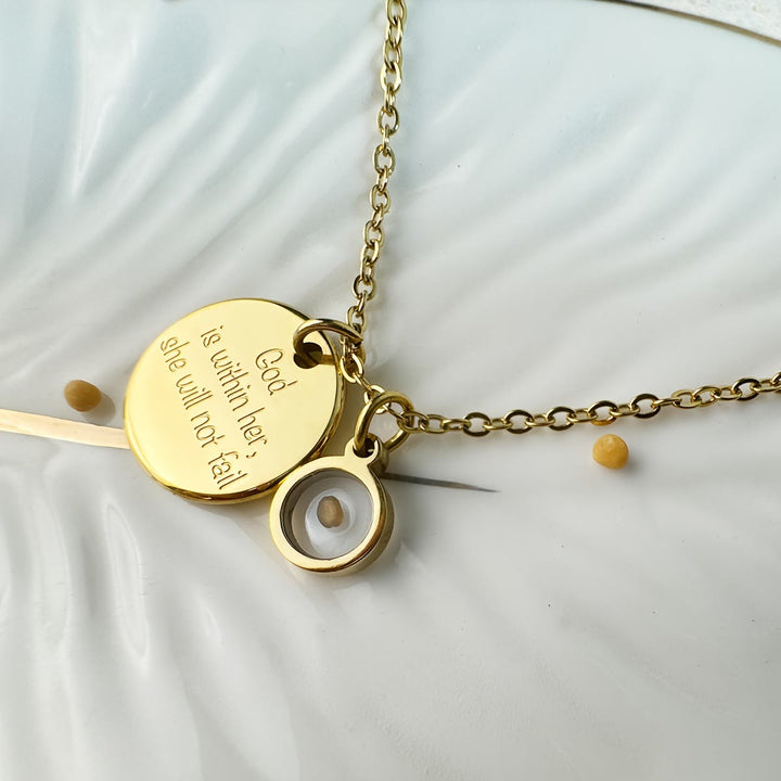 Mustard Seed Faith Over Fear Necklace: Belief - Driven Style for Every Day