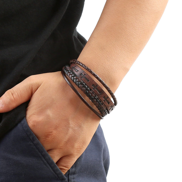 Braided Leather Cross Bracelet: Rugged Faith Statement for Daily Devotion
