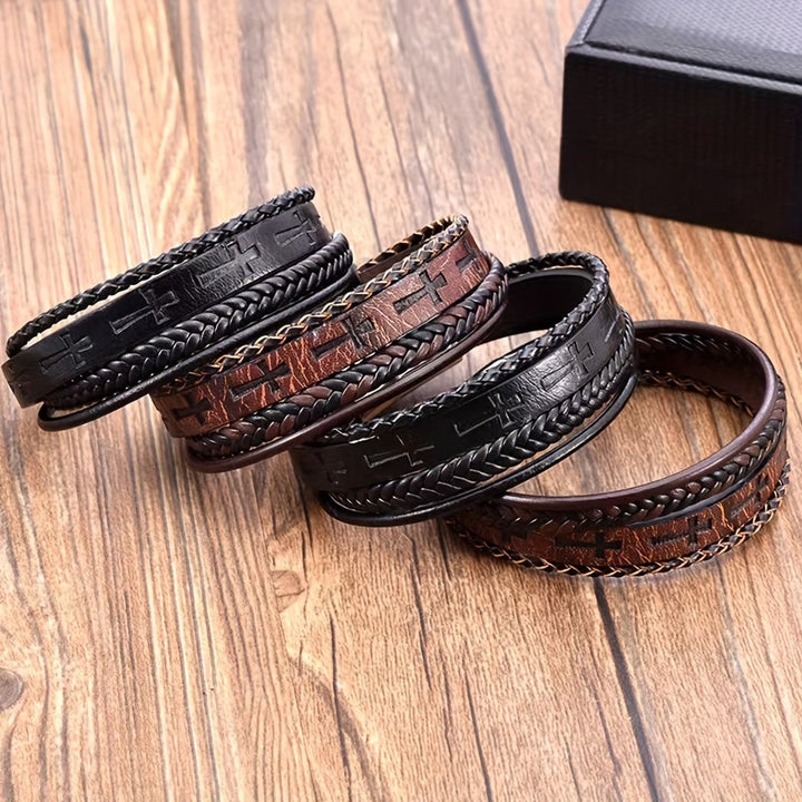 Braided Leather Cross Bracelet: Rugged Faith Statement for Daily Devotion