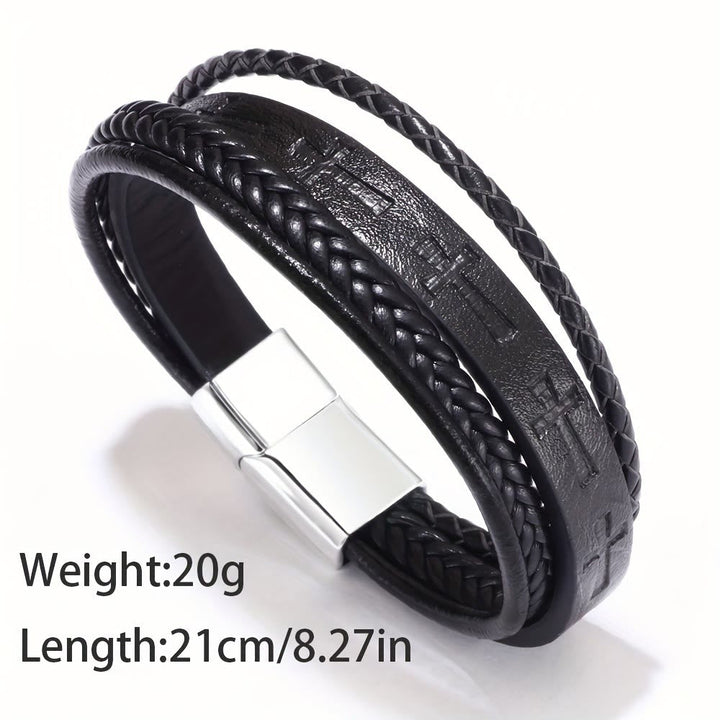 Braided Leather Cross Bracelet: Rugged Faith Statement for Daily Devotion