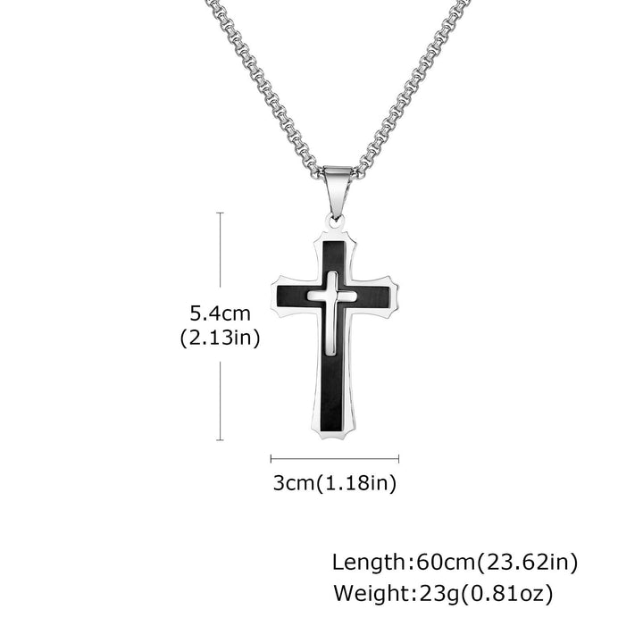 4-Colored Cross Guardian Pendant Necklace: Faith & Protection for Daily Life