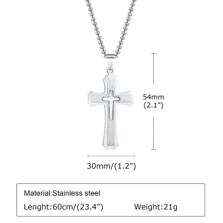 4-Colored Cross Guardian Pendant Necklace: Faith & Protection for Daily Life
