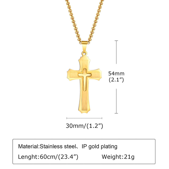 4-Colored Cross Guardian Pendant Necklace: Faith & Protection for Daily Life