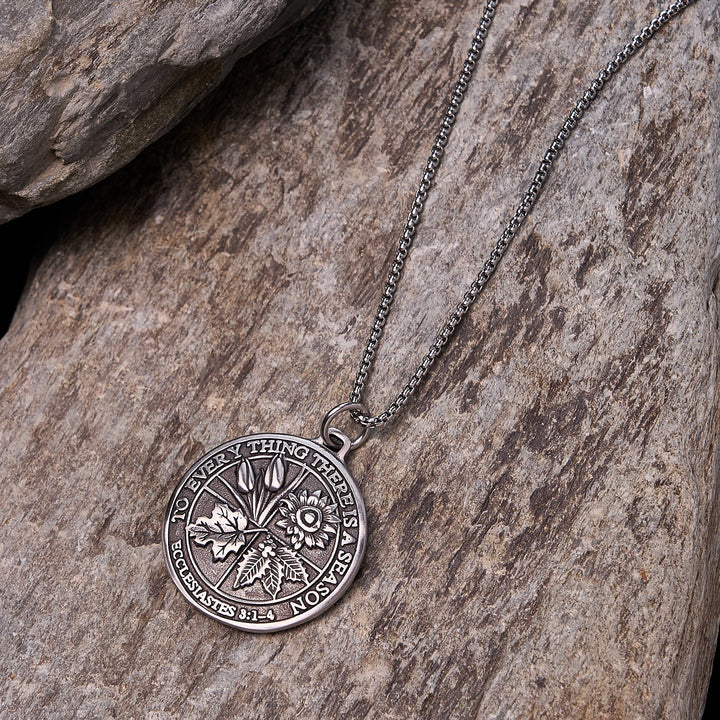 Ecclesiastes 3:1-4 Pendant Necklace: Seasonal Faith & Timeless Devotion
