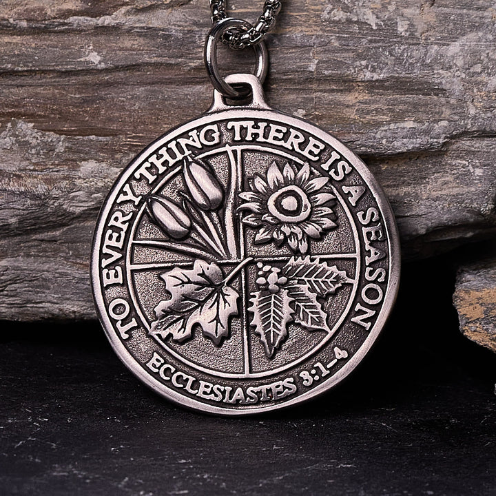Ecclesiastes 3:1-4 Pendant Necklace: Seasonal Faith & Timeless Devotion
