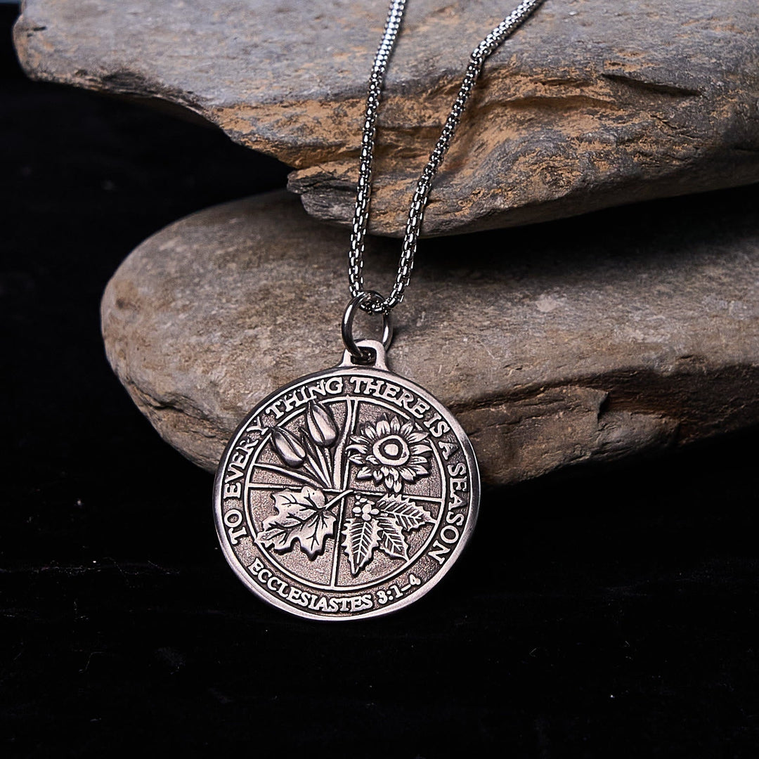 Ecclesiastes 3:1-4 Pendant Necklace: Seasonal Faith & Timeless Devotion