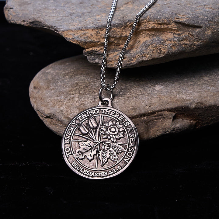 Ecclesiastes 3:1-4 Pendant Necklace: Seasonal Faith & Timeless Devotion