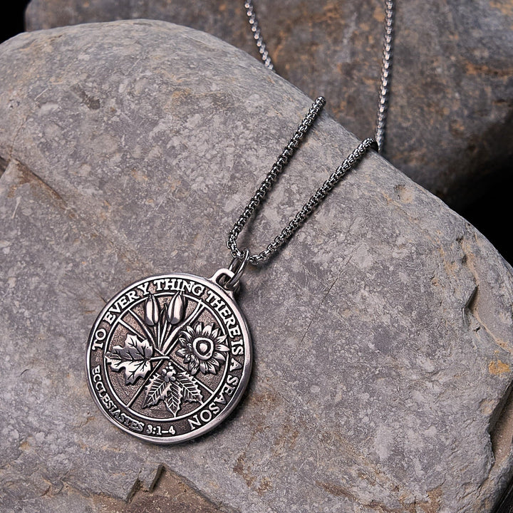 Ecclesiastes 3:1-4 Pendant Necklace: Seasonal Faith & Timeless Devotion