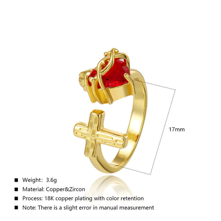 Sacred Heart & Cross Ring: Faithful Devotion & Elegant Symbolism for Daily Wear