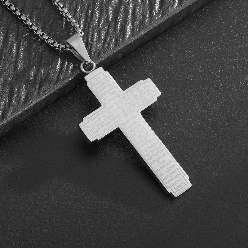 Scripture Cross Pendant Necklace: Biblical Verse & Faithful Devotion