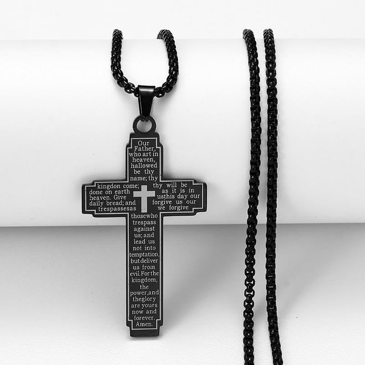 Scripture Cross Pendant Necklace: Biblical Verse & Faithful Devotion