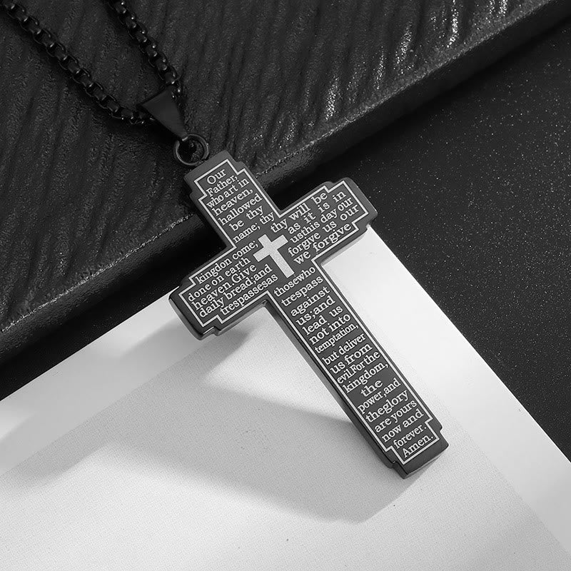 Scripture Cross Pendant Necklace: Biblical Verse & Faithful Devotion