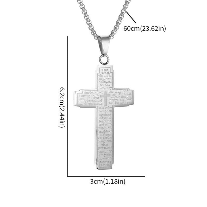 Scripture Cross Pendant Necklace: Biblical Verse & Faithful Devotion