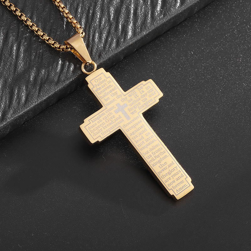 Scripture Cross Pendant Necklace: Biblical Verse & Faithful Devotion