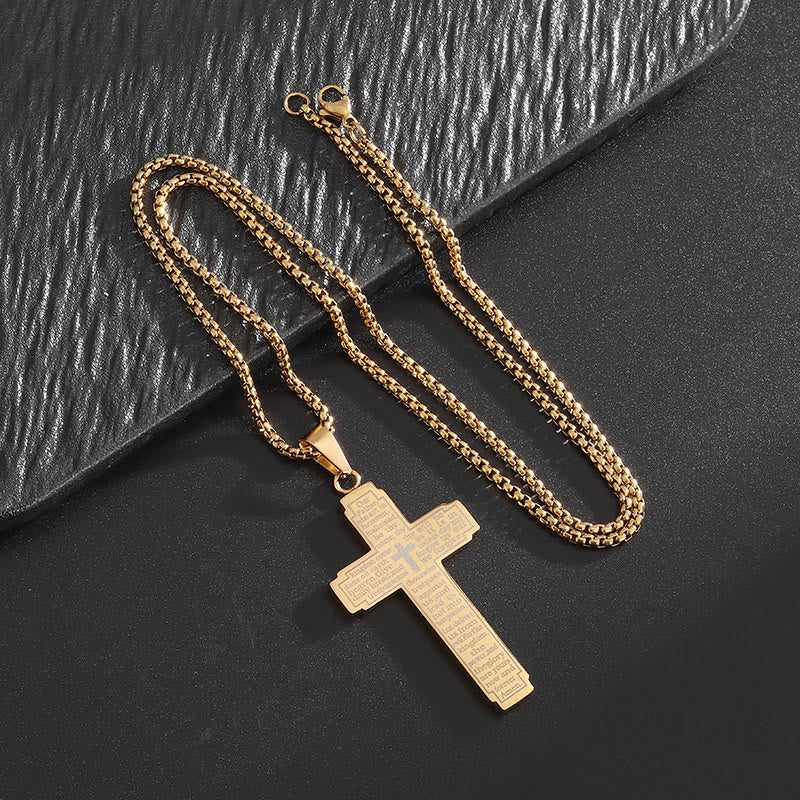 Scripture Cross Pendant Necklace: Biblical Verse & Faithful Devotion