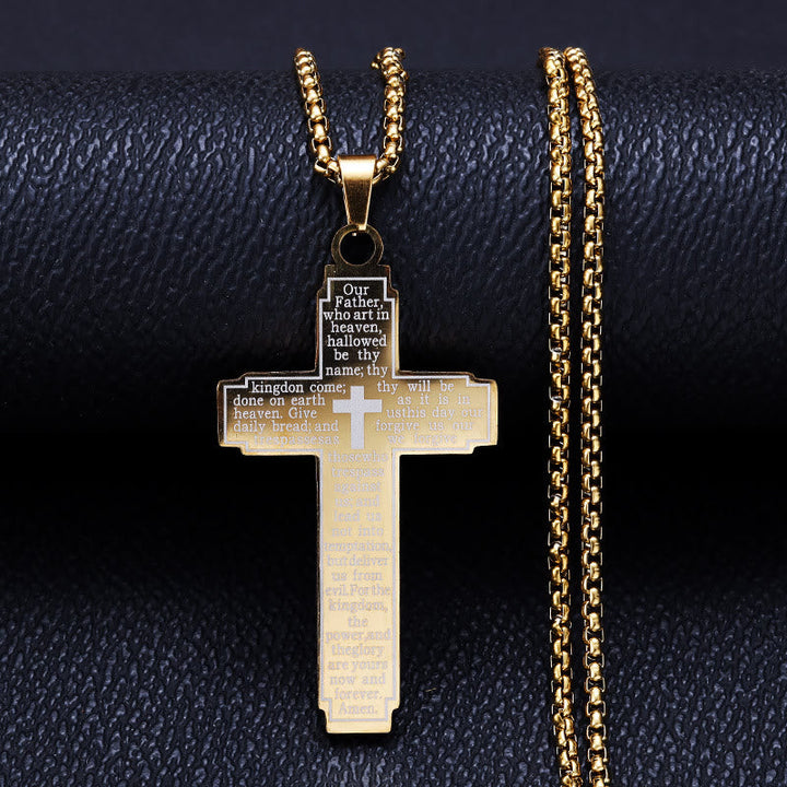 Scripture Cross Pendant Necklace: Biblical Verse & Faithful Devotion