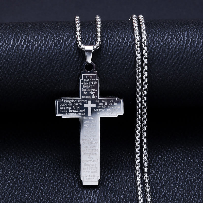 Scripture Cross Pendant Necklace: Biblical Verse & Faithful Devotion