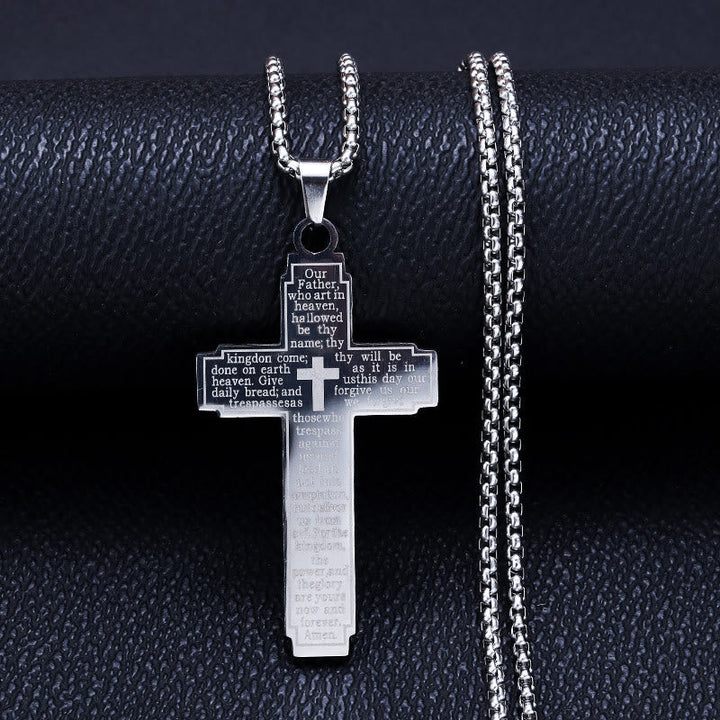 Scripture Cross Pendant Necklace: Biblical Verse & Faithful Devotion