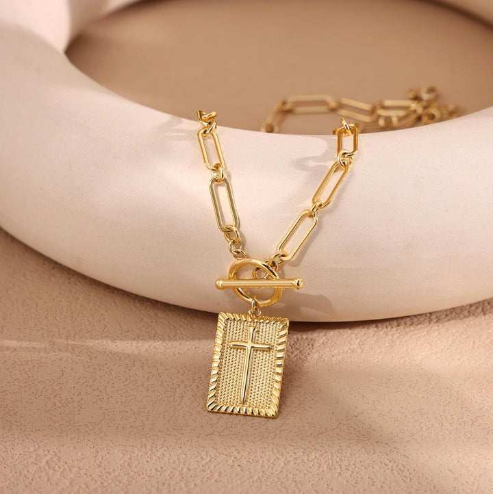 Cross Tag Necklace: Daily Reminder of Faith & Artistic Craft for Believers