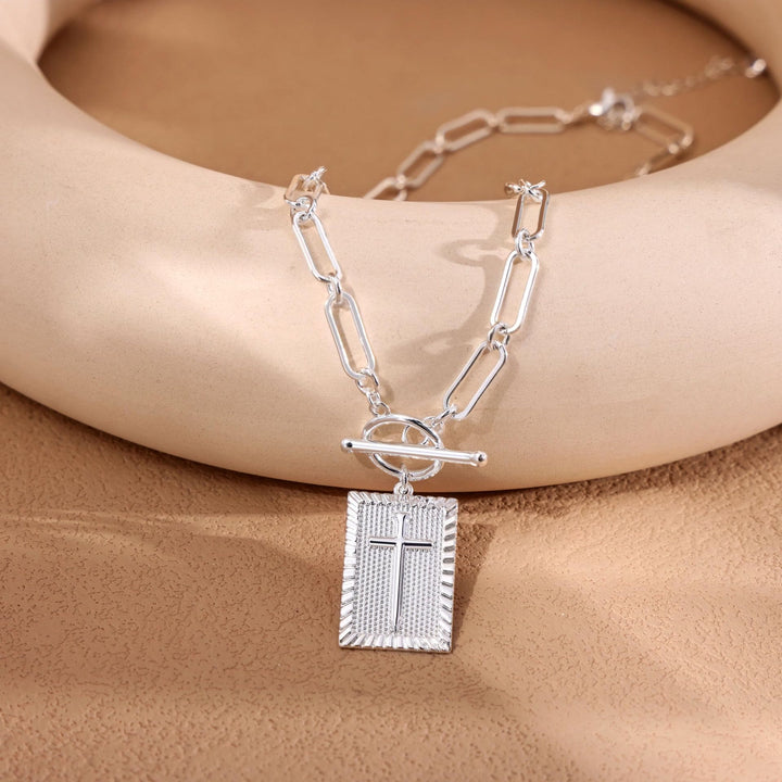Cross Tag Necklace: Daily Reminder of Faith & Artistic Craft for Believers