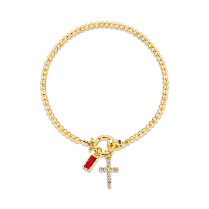 12 Birthstone Cross Bracelet: Faith-Driven Identity & Timeless Devotion