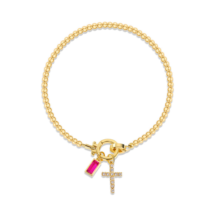 12 Birthstone Cross Bracelet: Faith-Driven Identity & Timeless Devotion