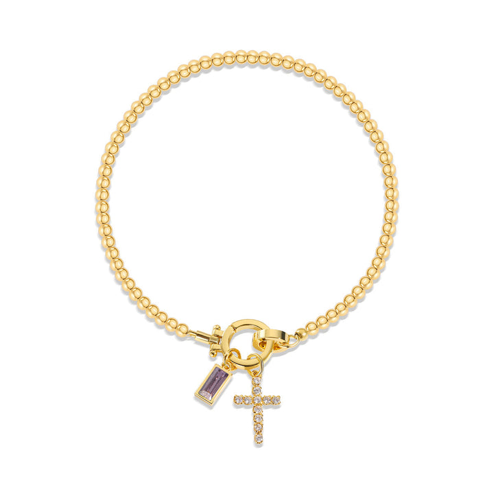 12 Birthstone Cross Bracelet: Faith-Driven Identity & Timeless Devotion
