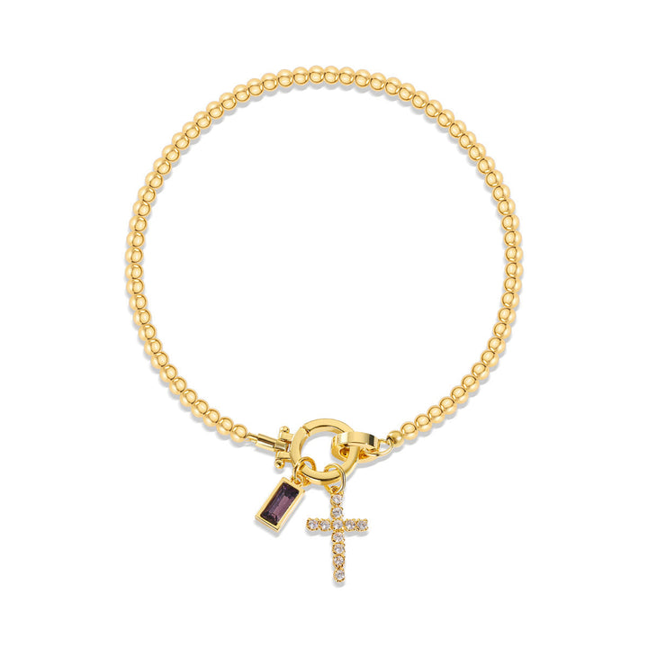 12 Birthstone Cross Bracelet: Faith-Driven Identity & Timeless Devotion