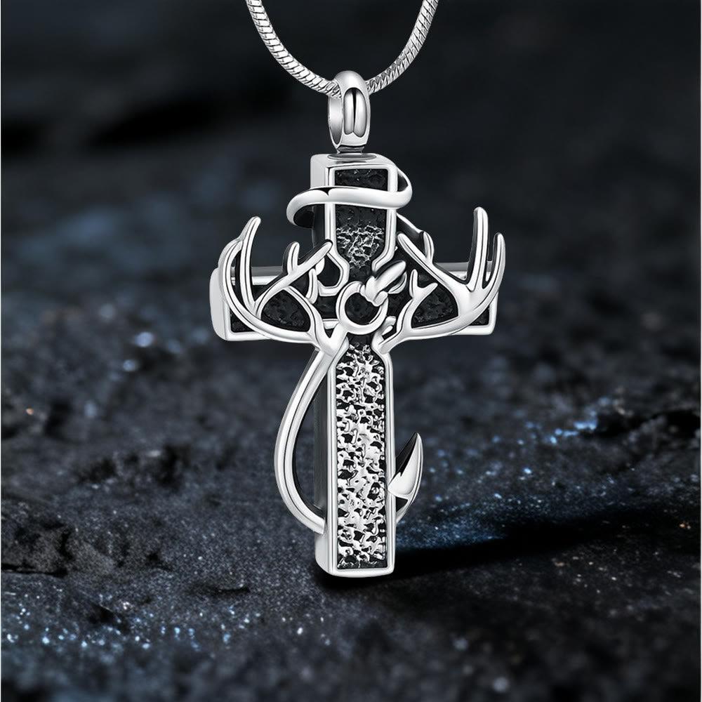 Hunting & Fishing Cross Pendant Necklace: Outdoor Faith & Spiritual Devotion