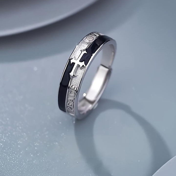 Cross Faith Ring: Peace, Love & Timeless Devotion