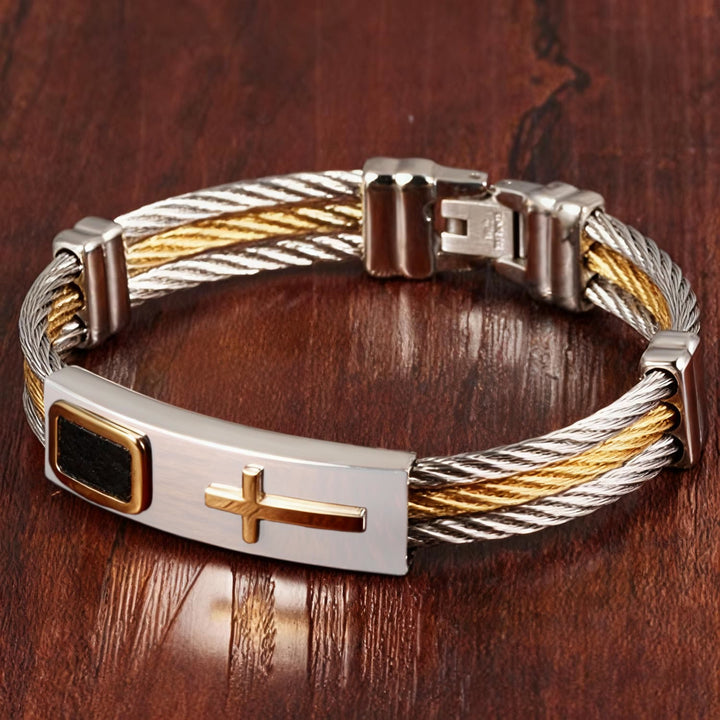 Multicolor Cross Cable Bracelet: Faith-Driven Style & Enduring Devotion