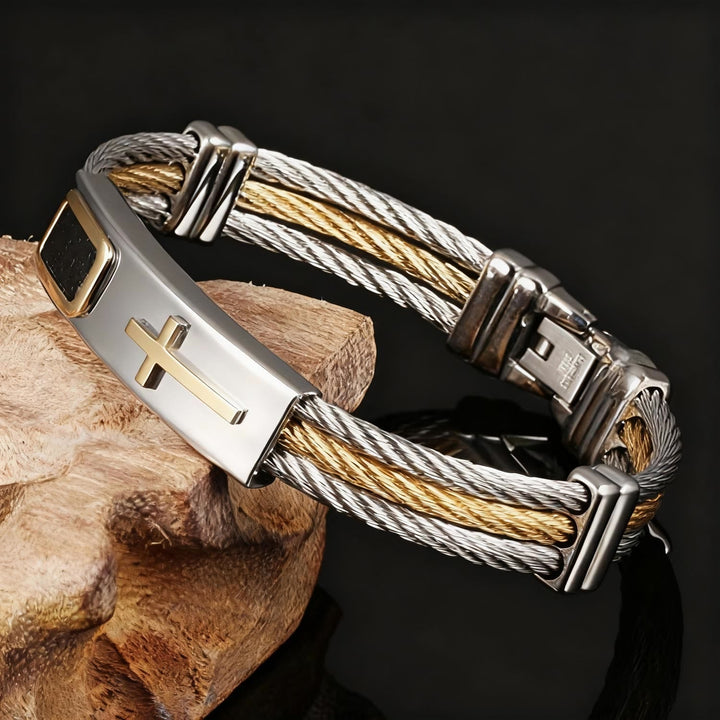 Multicolor Cross Cable Bracelet: Faith-Driven Style & Enduring Devotion