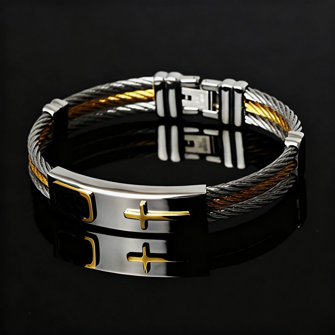 Multicolor Cross Cable Bracelet: Faith-Driven Style & Enduring Devotion
