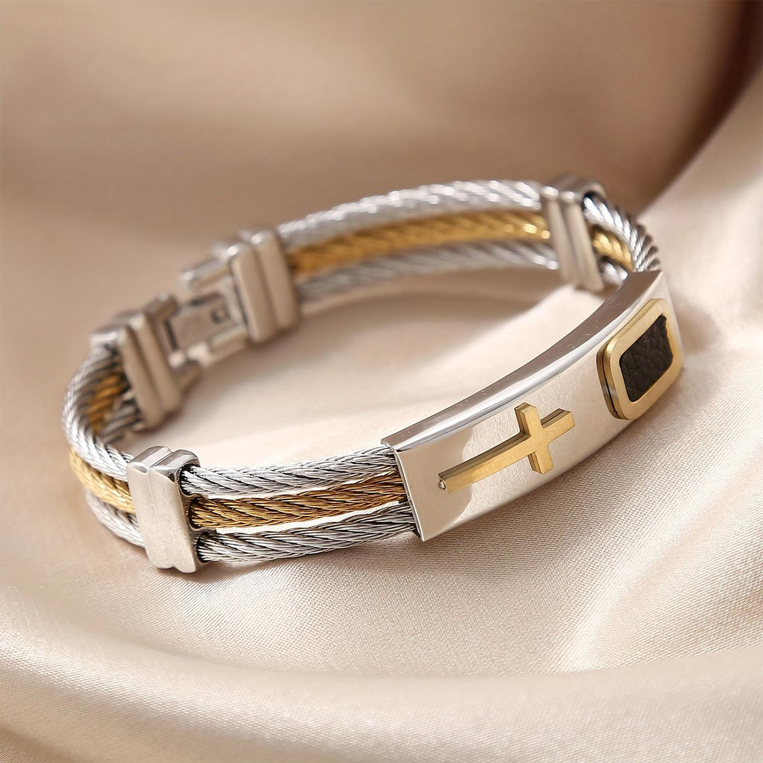 Multicolor Cross Cable Bracelet: Faith-Driven Style & Enduring Devotion