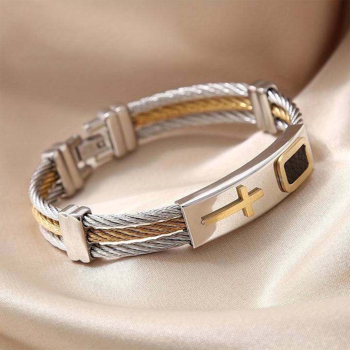 Multicolor Cross Cable Bracelet: Faith-Driven Style & Enduring Devotion