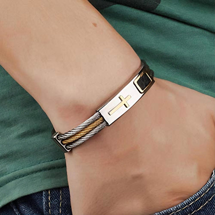Multicolor Cross Cable Bracelet: Faith-Driven Style & Enduring Devotion