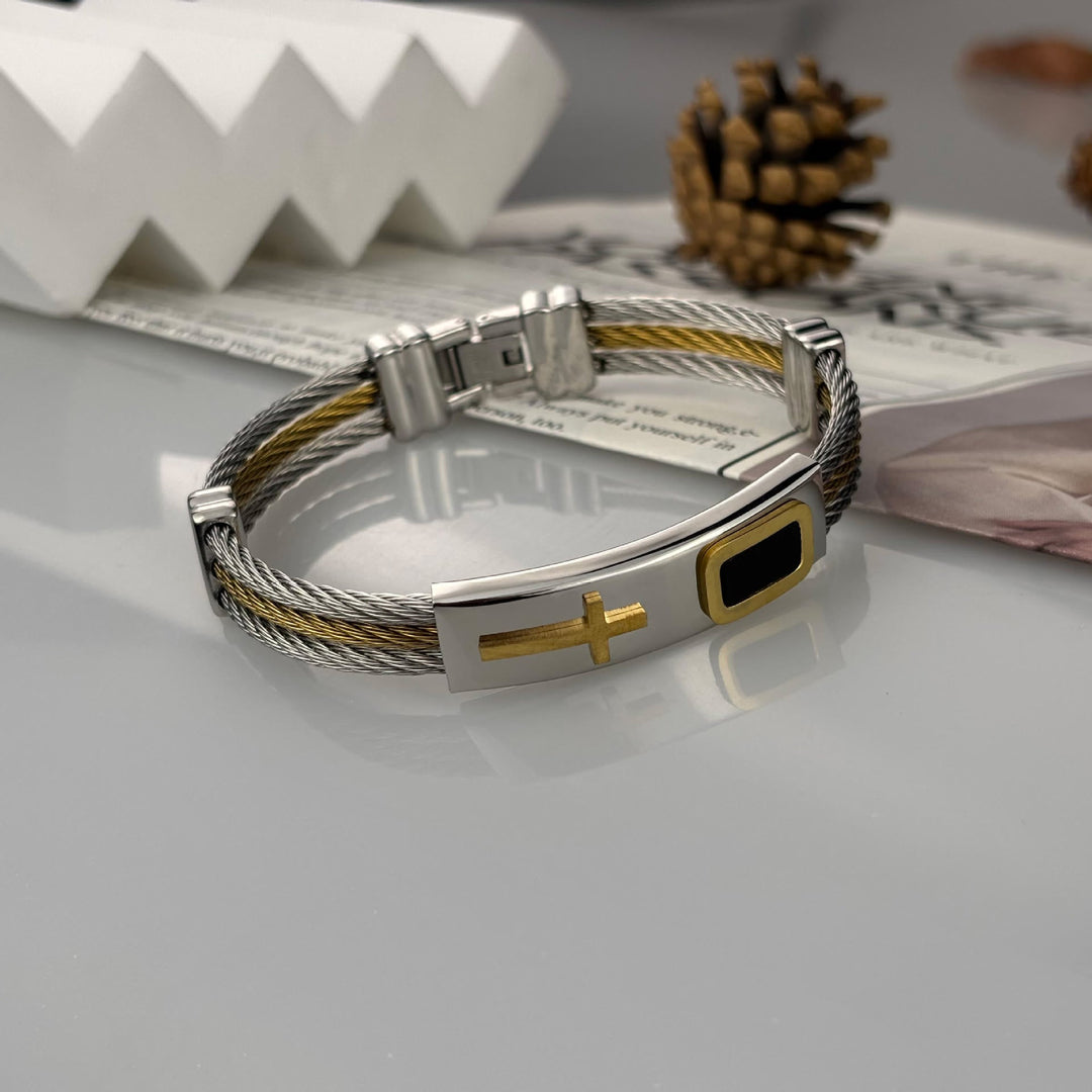 Multicolor Cross Cable Bracelet: Faith-Driven Style & Enduring Devotion
