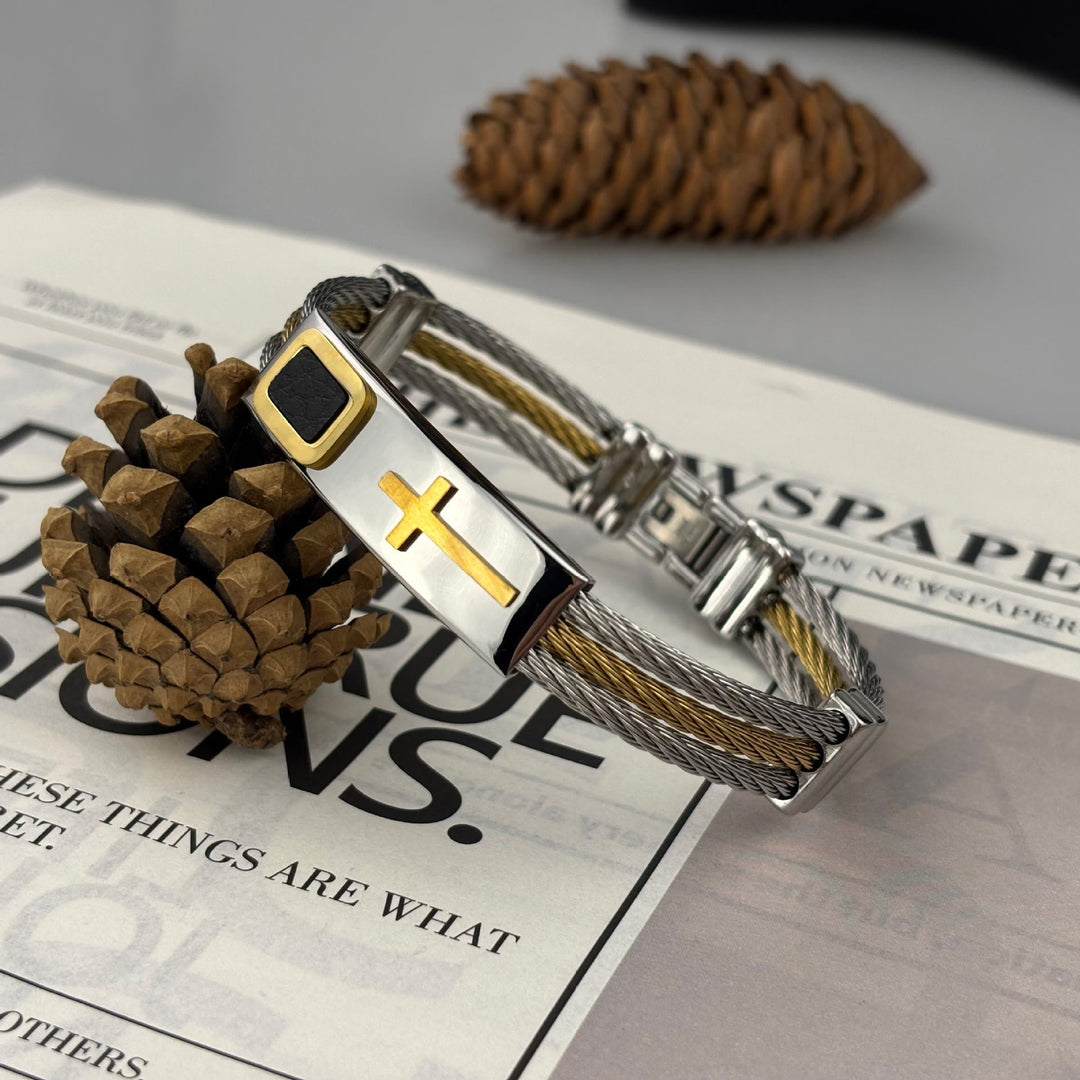 Multicolor Cross Cable Bracelet: Faith-Driven Style & Enduring Devotion