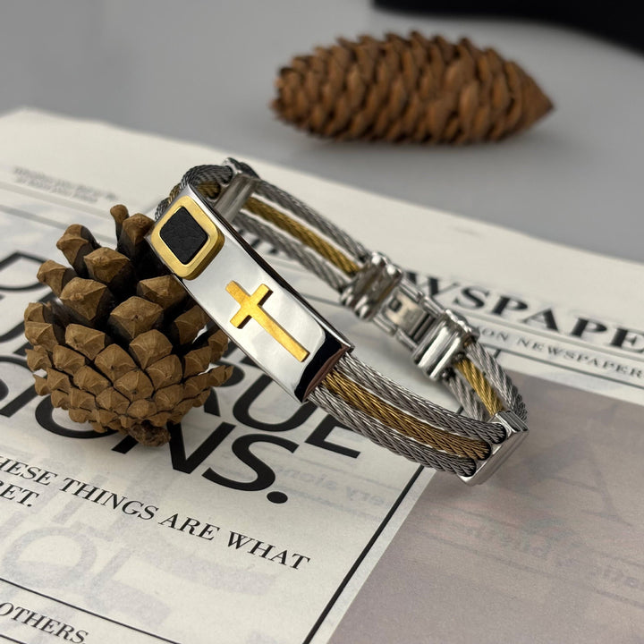 Multicolor Cross Cable Bracelet: Faith-Driven Style & Enduring Devotion