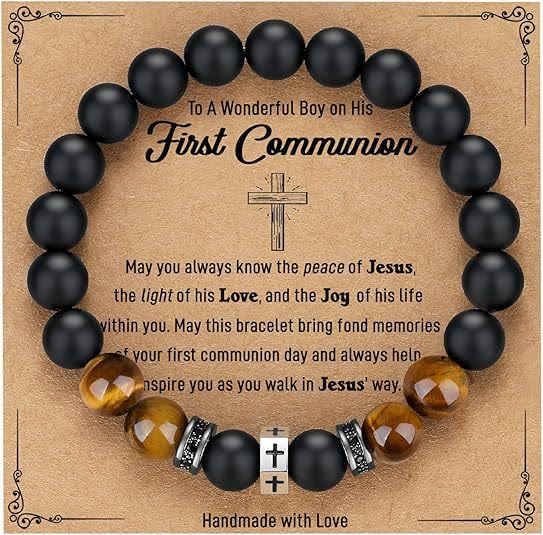 Cross Bracelet with Tiger's Eye, Black Onyx & CZ - Accented Stainless Steel