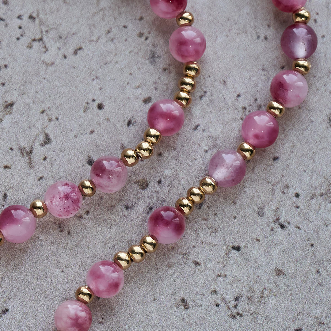 Rose Red Agate Bead Rosary Bracelet: Devotion & Heavenly Elegance