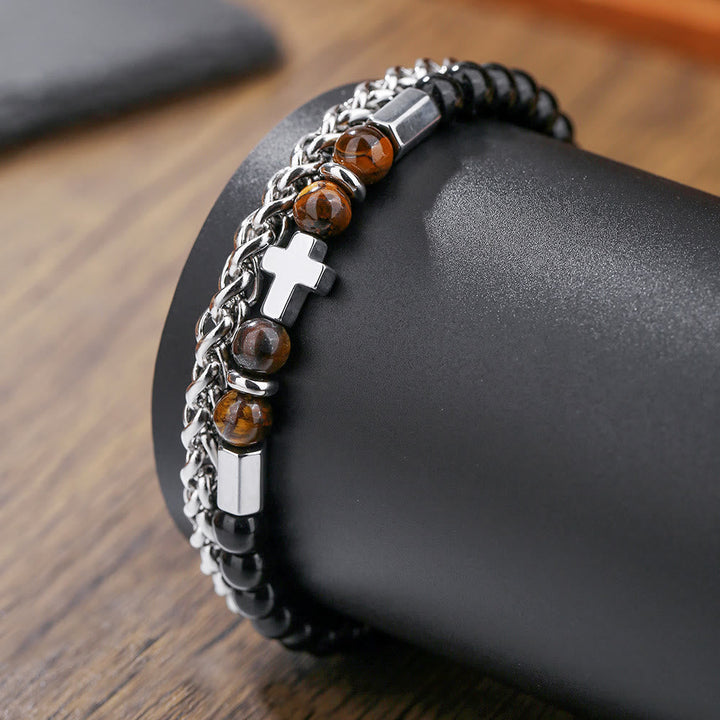 Tiger Eye & Black Onyx Bracelet: Faith-Driven Identity & Timeless Devotion