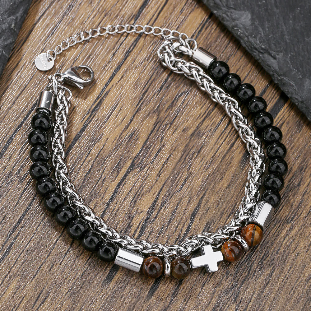 Tiger Eye & Black Onyx Bracelet: Faith-Driven Identity & Timeless Devotion