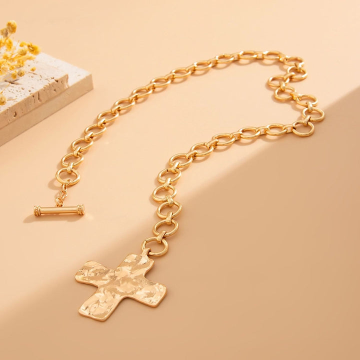 Hammered Cross Series Necklace: Contemporary Faith & Stylish Devotion