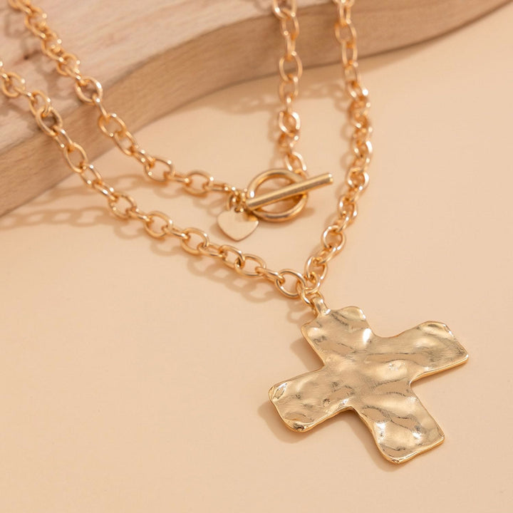 Hammered Cross Series Necklace: Contemporary Faith & Stylish Devotion