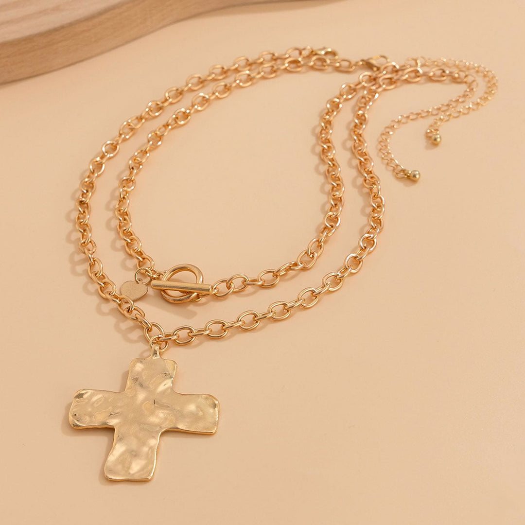 Hammered Cross Series Necklace: Contemporary Faith & Stylish Devotion