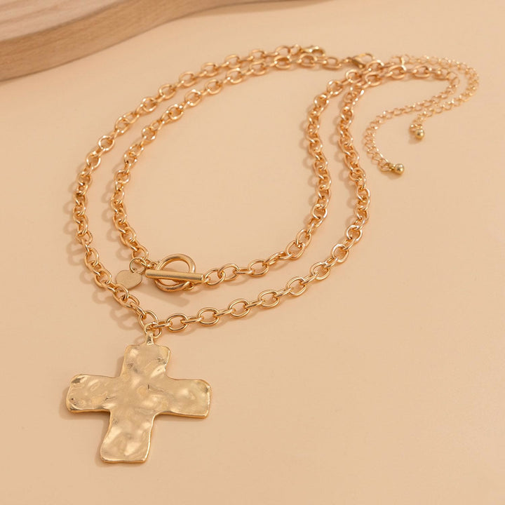 Hammered Cross Series Necklace: Contemporary Faith & Stylish Devotion