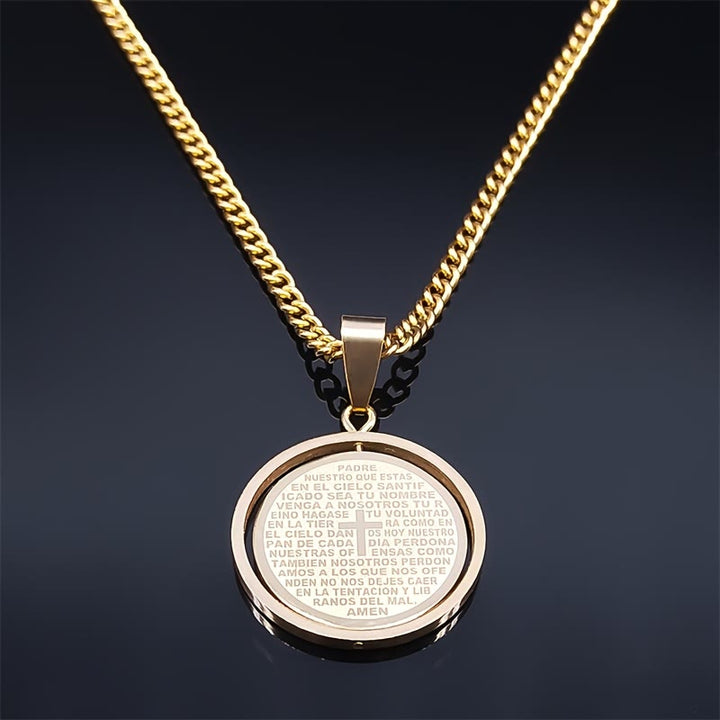 The Lord’s Prayer Rotating Pendant Necklace: Devotion & Sacred Versatility