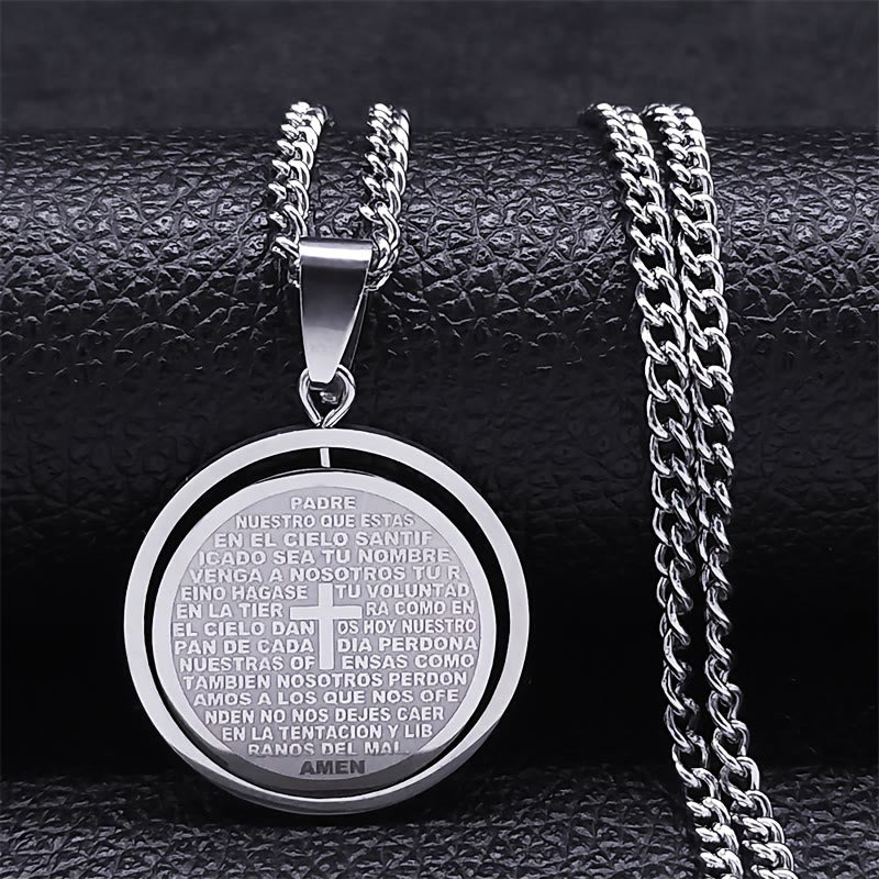 The Lord’s Prayer Rotating Pendant Necklace: Devotion & Sacred Versatility