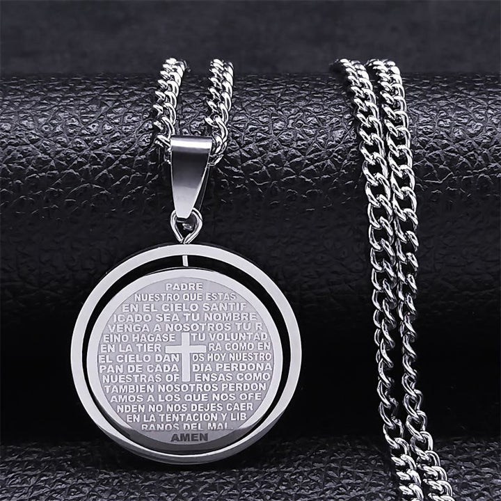 The Lord’s Prayer Rotating Pendant Necklace: Devotion & Sacred Versatility